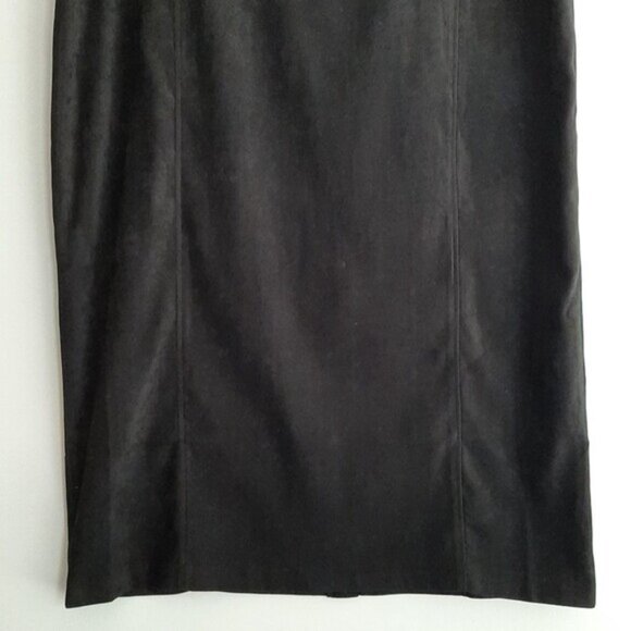 PENNINGTONS NWOT - Faux Suede Soft Maxi Long Length Skirt Back Slit Black Sz 18 - Picture 3 of 10